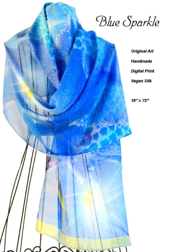 Morning Glories on blue, original art